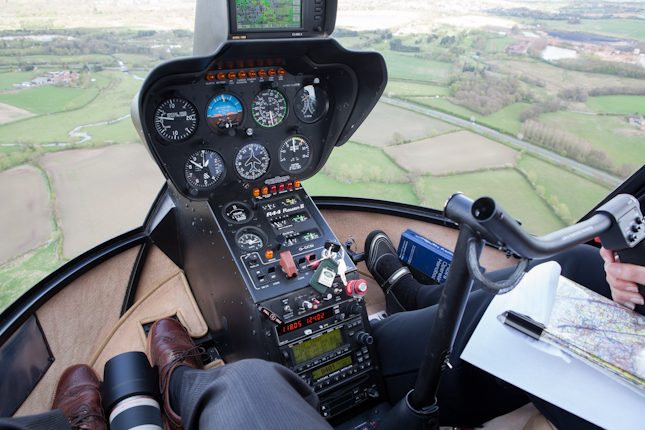 Cockpit of the helicopter