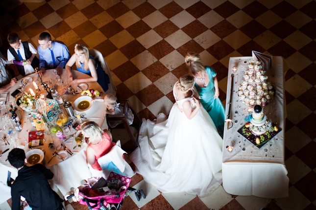 Bride and wedding cake
